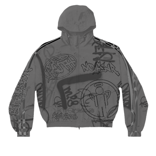 Grey "Graffiti Windbreaker Jacket"