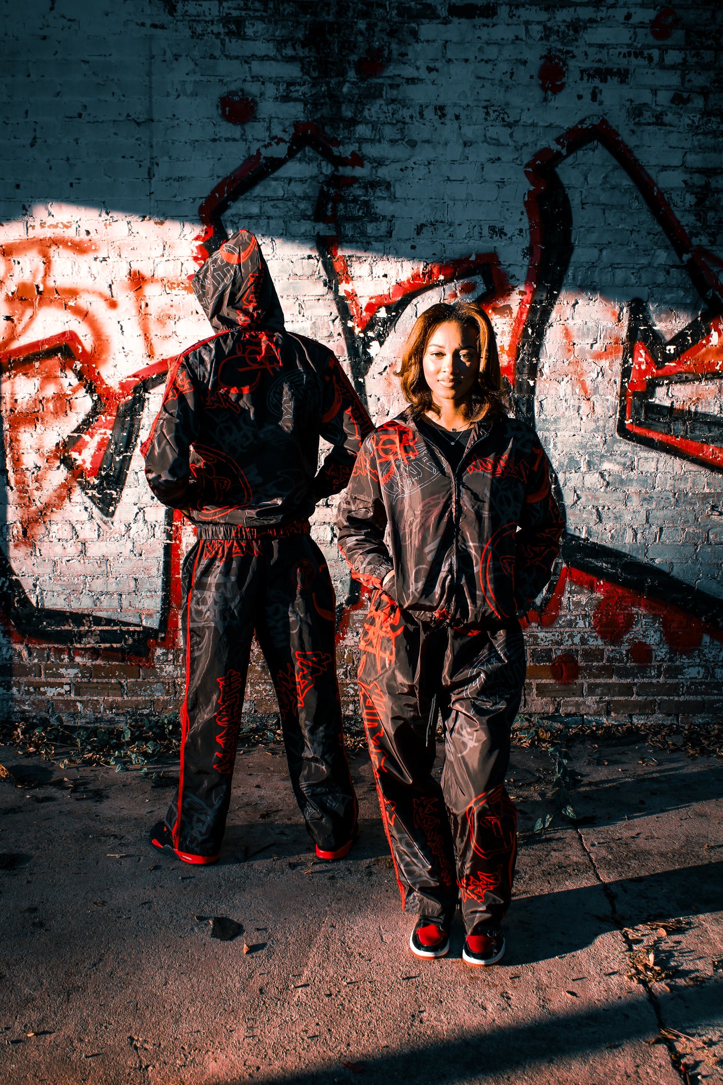 Red "Graffiti Windbreaker Jacket