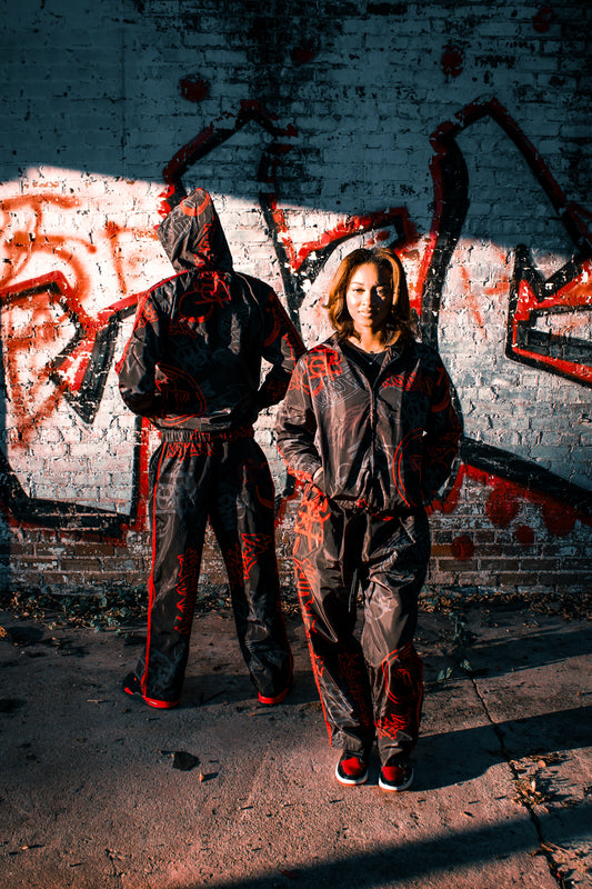 Red "Graffiti Windbreaker Jacket