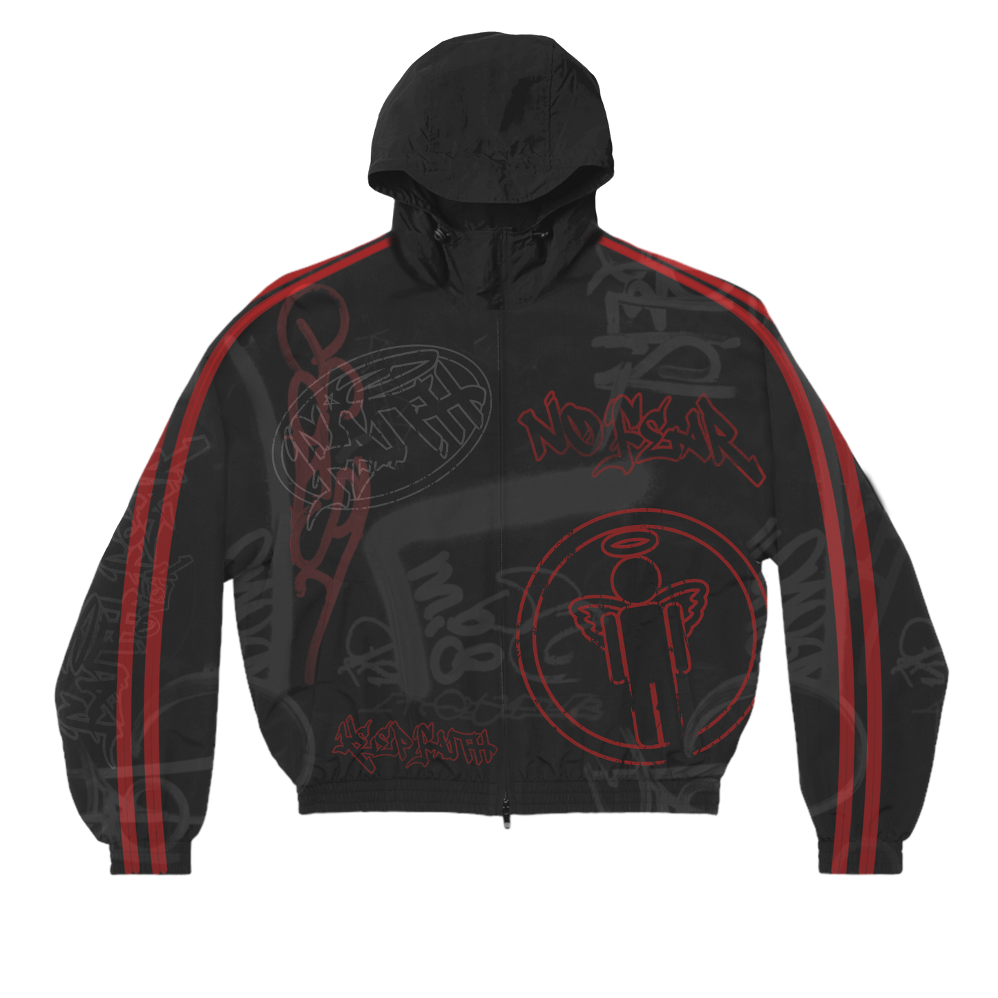 Red "Graffiti Windbreaker Jacket